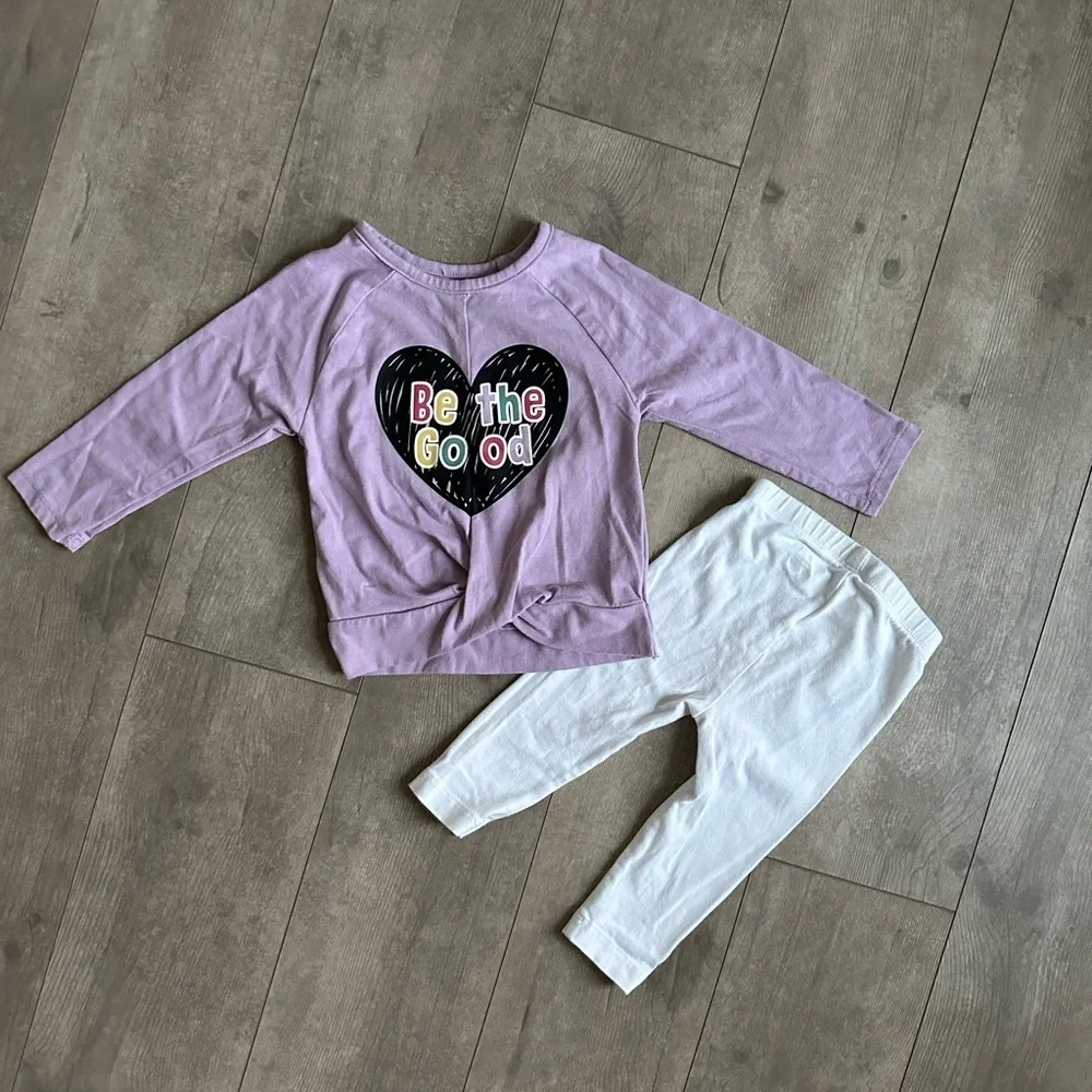 ‘Be the Good’ Matching Long Sleeve cozy set Old Navy Garanimals 12-18 M Girl